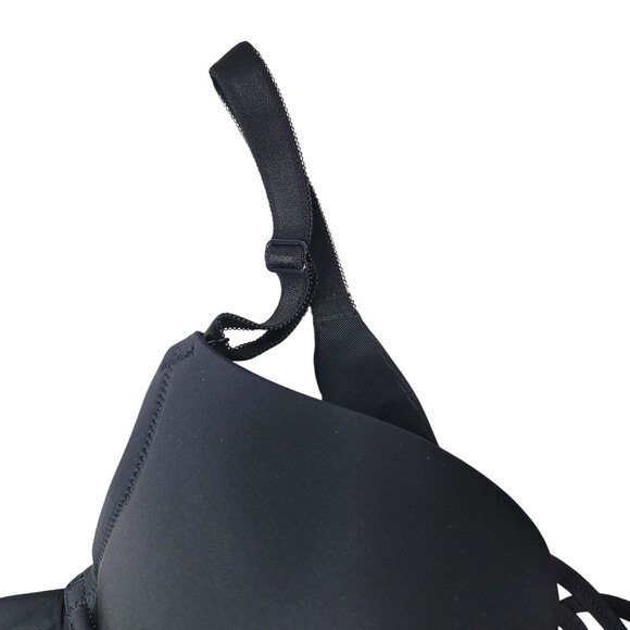 Torrid Curve Push Up Bra Black 44B Underwire Adj Seamless Crisscross XO Plunge - Picture 4 of 9